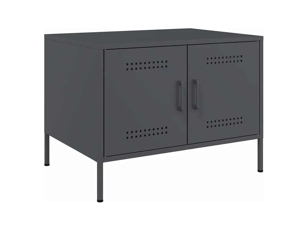 Table basse anthracite 68x50x50,5 cm acier laminé à froid FR134240