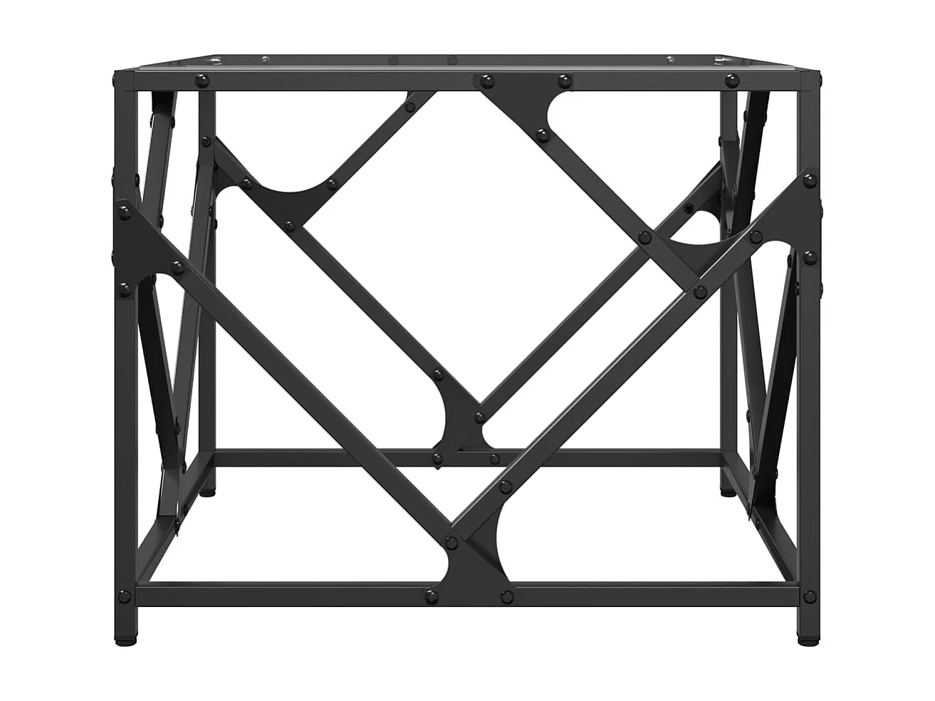 Mesa de centro de acero y tapa vidrio transparente 50x50x41 cm ES106481