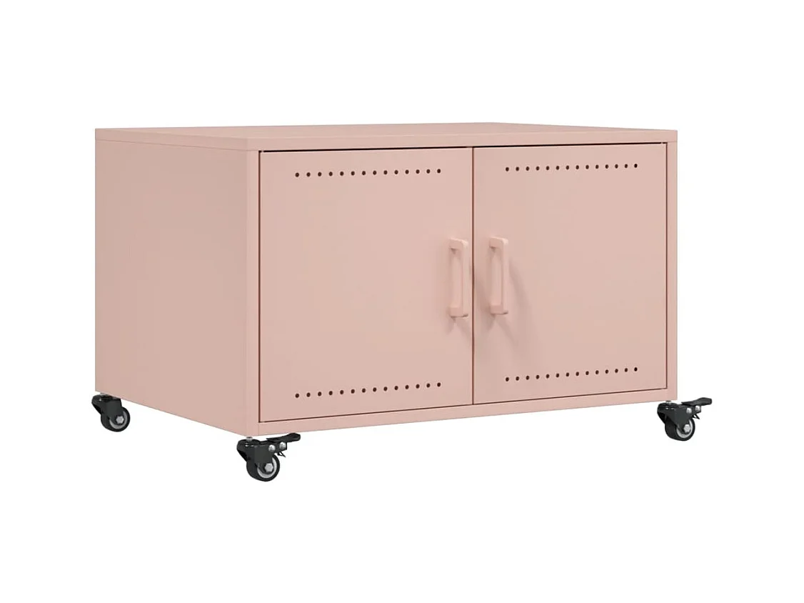 Salontafel 68x50x43,5 cm staal roze BE536504