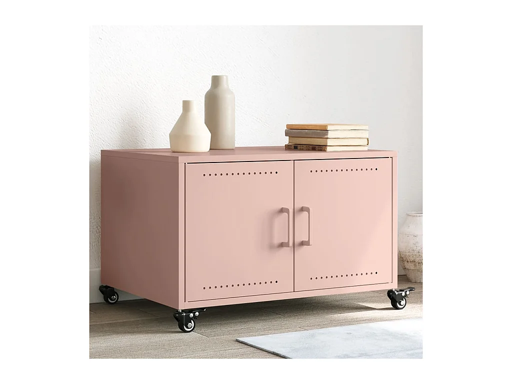 Table basse rose 68x50x43,5 cm acier laminé à froid FR420194