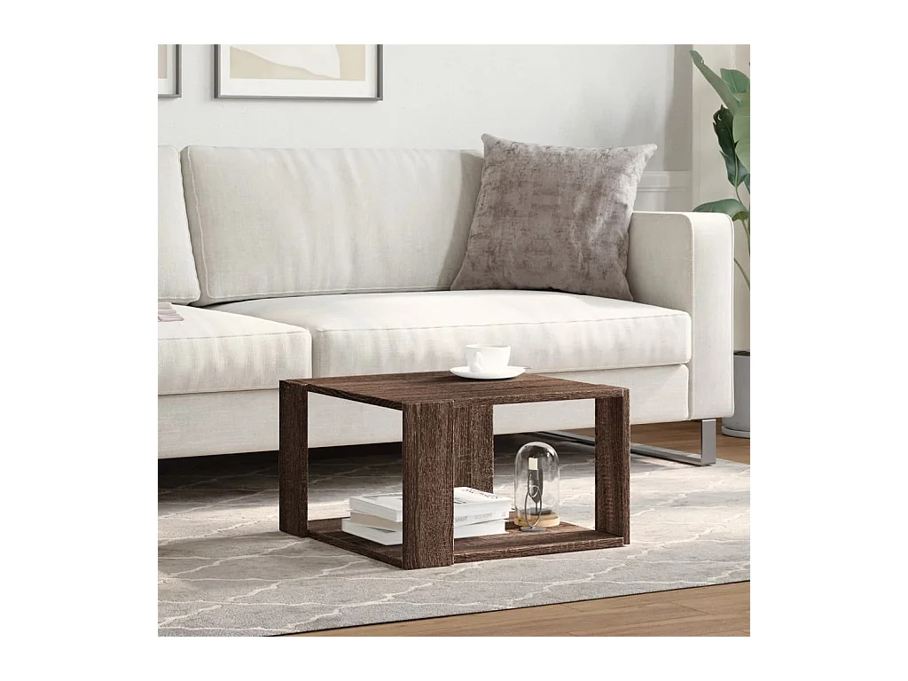 Table basse chêne marron 51,5x51,5x30 cm bois d'ingénierie FR637885