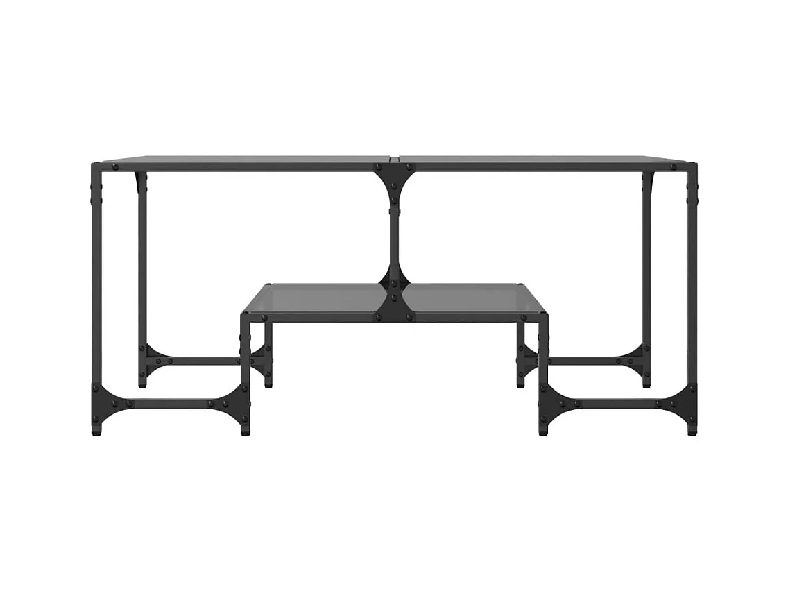 Mesa de centro superficie de vidrio acero negra 98,5x50x45 cm ES573249