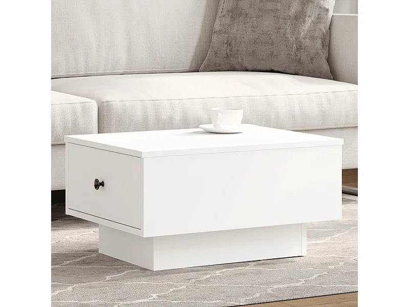 Table basse blanc 60x45x31 cm bois d'ingénierie FR761715