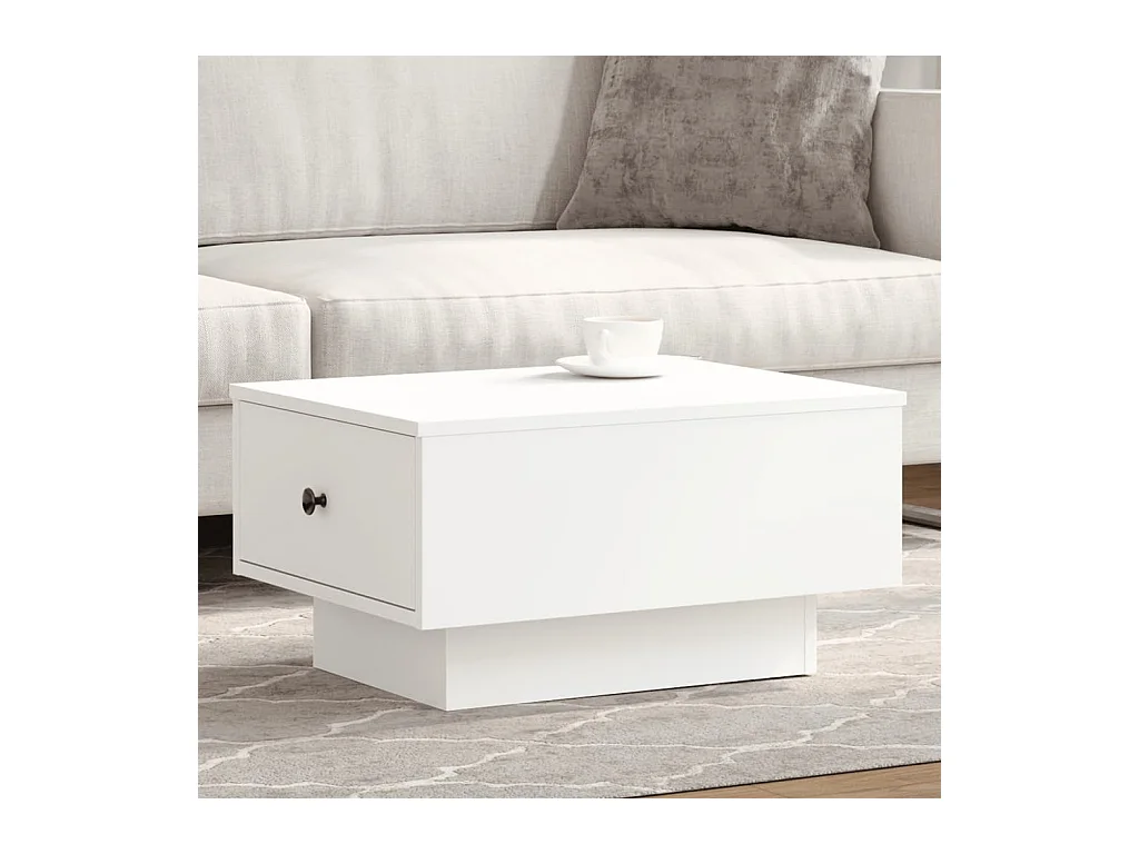 Table basse blanc 60x45x31 cm bois d'ingénierie FR761715