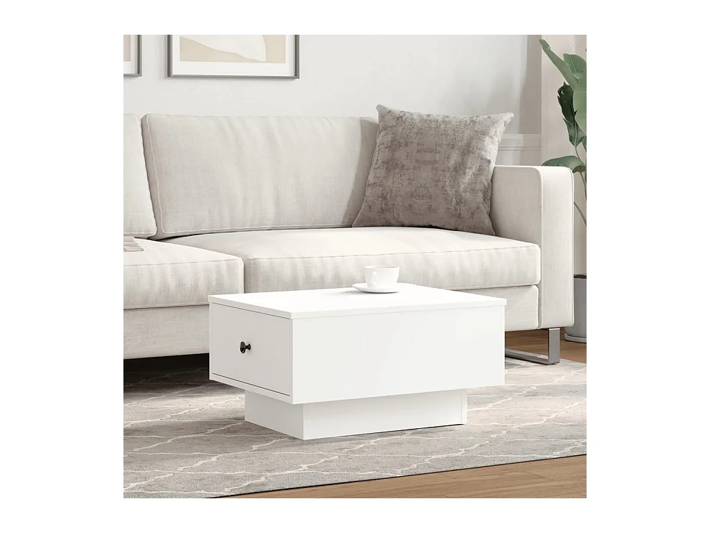 Table basse blanc 60x45x31 cm bois d'ingénierie FR761715