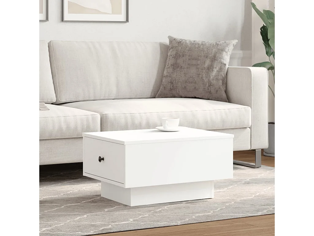 Mesa de centro madera de ingeniería blanco 60x45x31 cm ES288838