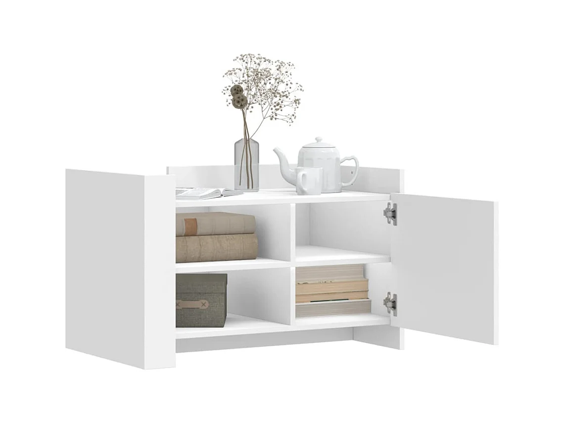 Mesa de centro madera de ingeniería blanca 80x50x50 cm ES994733