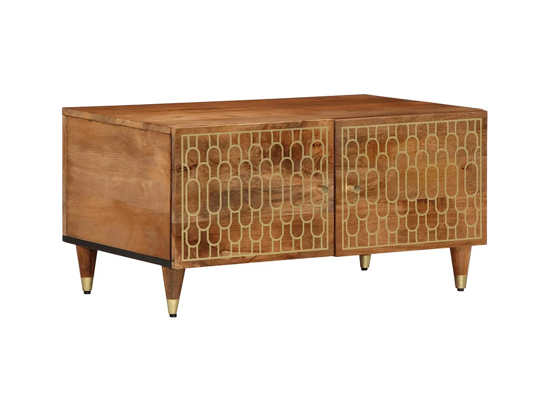 Mesa de centro de madera maciza de mango 80x50x40 cm ES691915