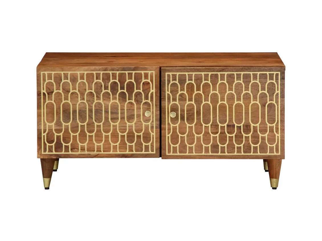 Mesa de centro de madera maciza de mango 80x50x40 cm ES691915