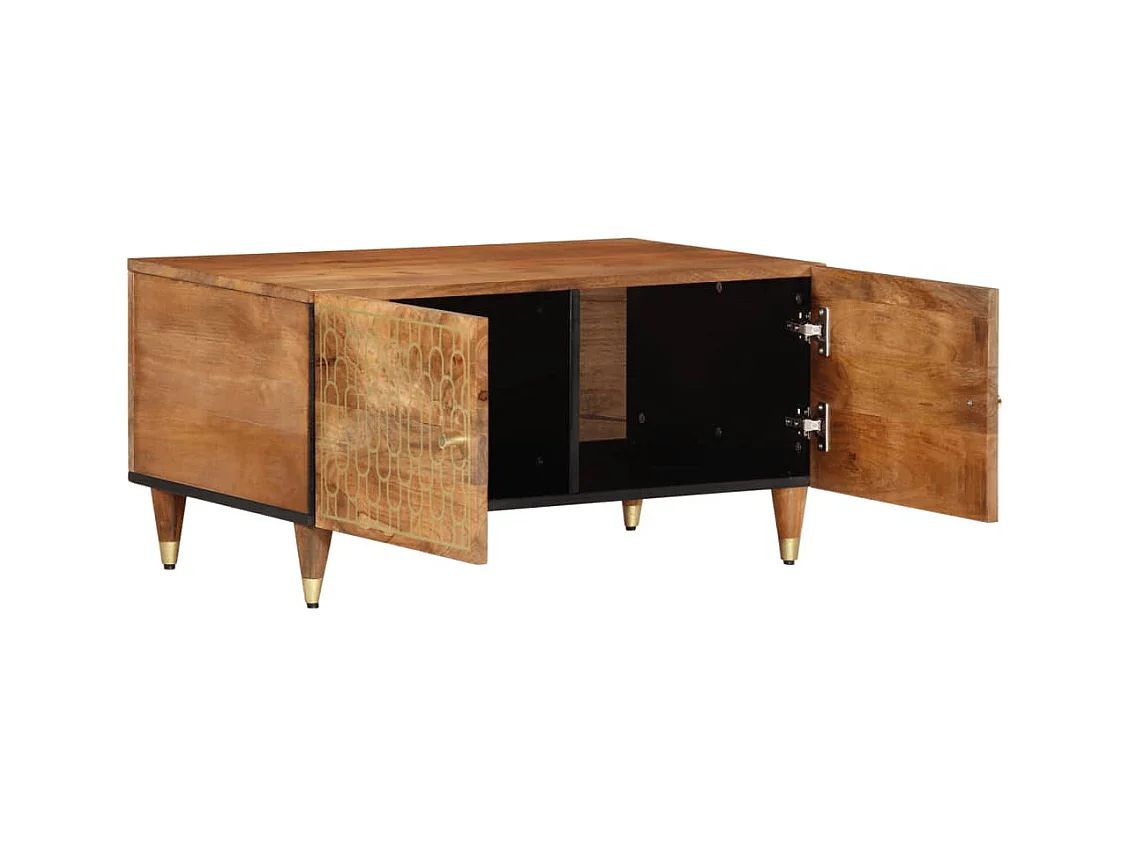 Mesa de centro de madera maciza de mango 80x50x40 cm ES691915