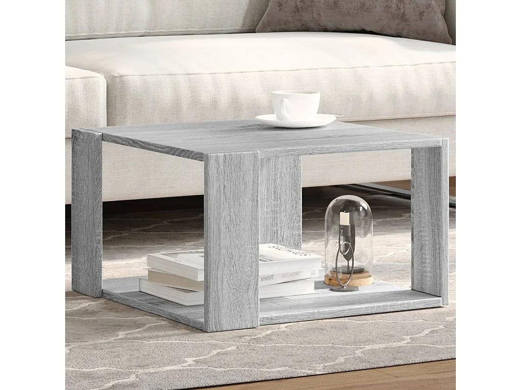 Table basse sonoma gris 51,5x51,5x30 cm bois d'ingénierie FR110857