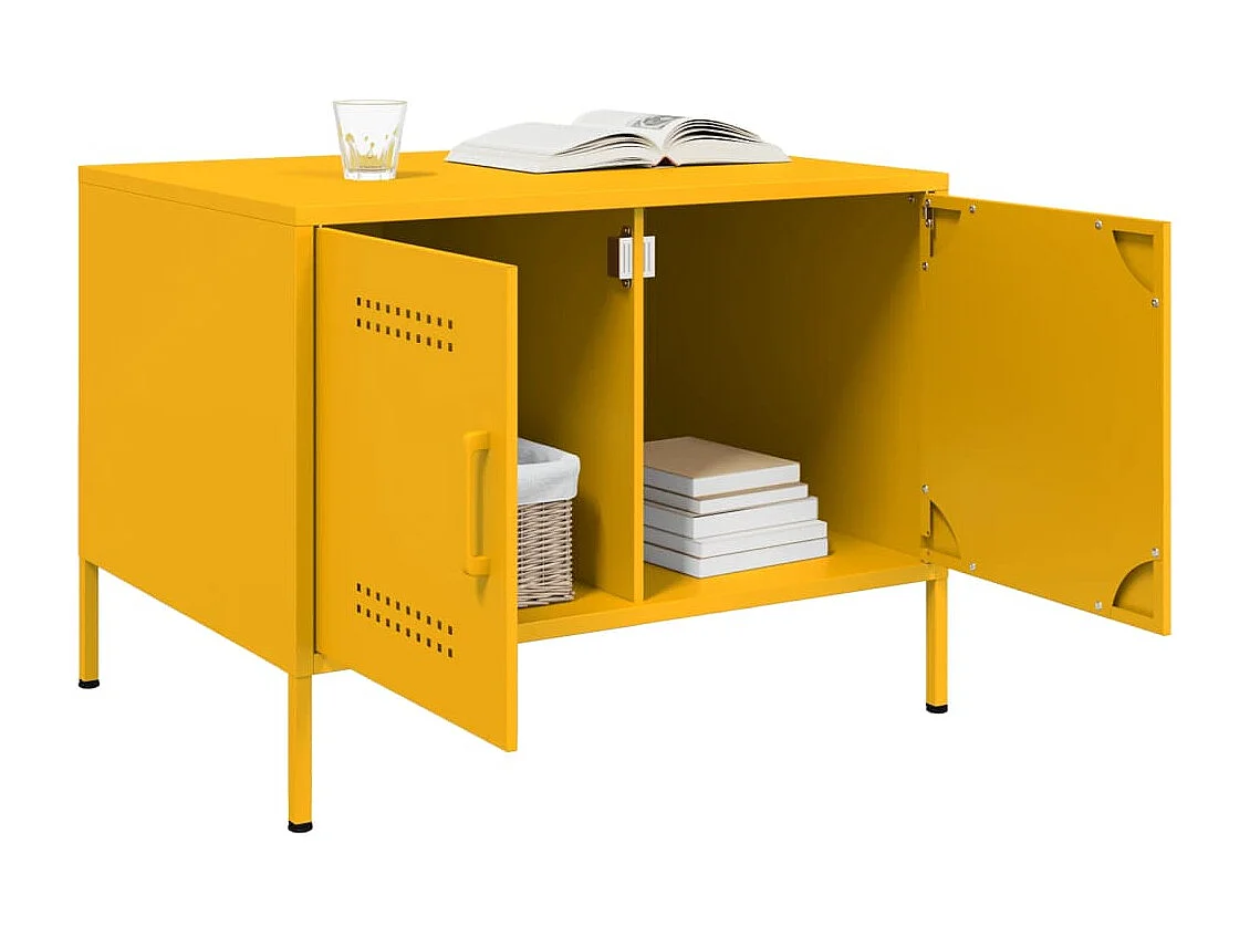 Mesa de centro acero laminado en frío amarillo 68x50x50,5 cm ES792210