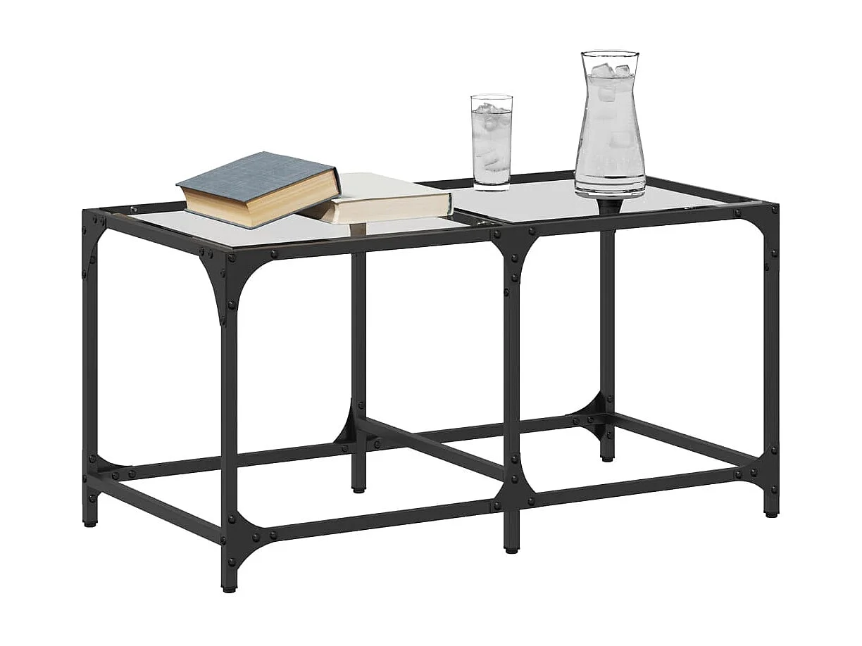 Mesa de centro superficie de vidrio acero 78,5x40x40 cm ES218521