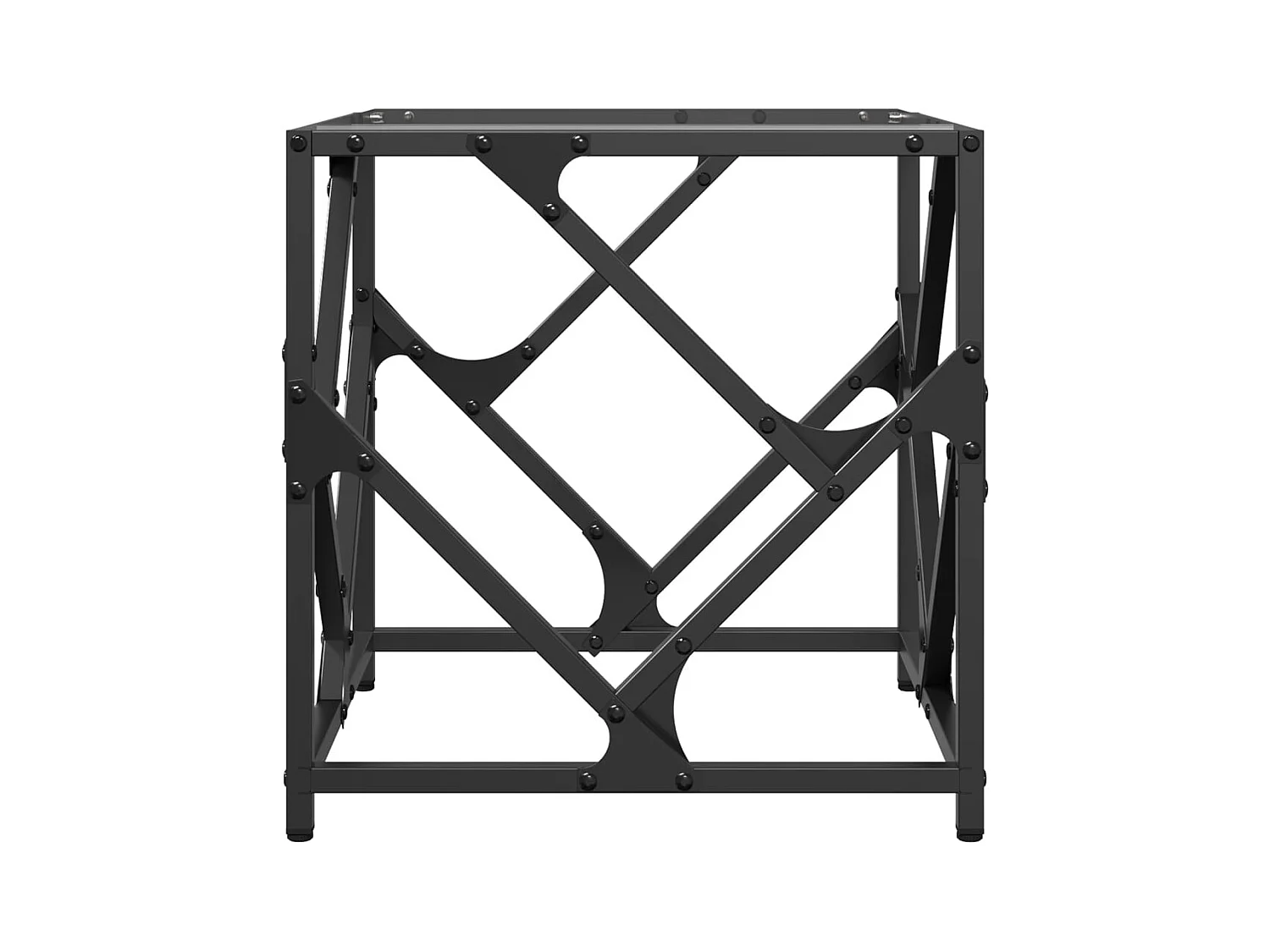 Table basse avec dessus en verre transparent 40x40x41 cm acier FR423989