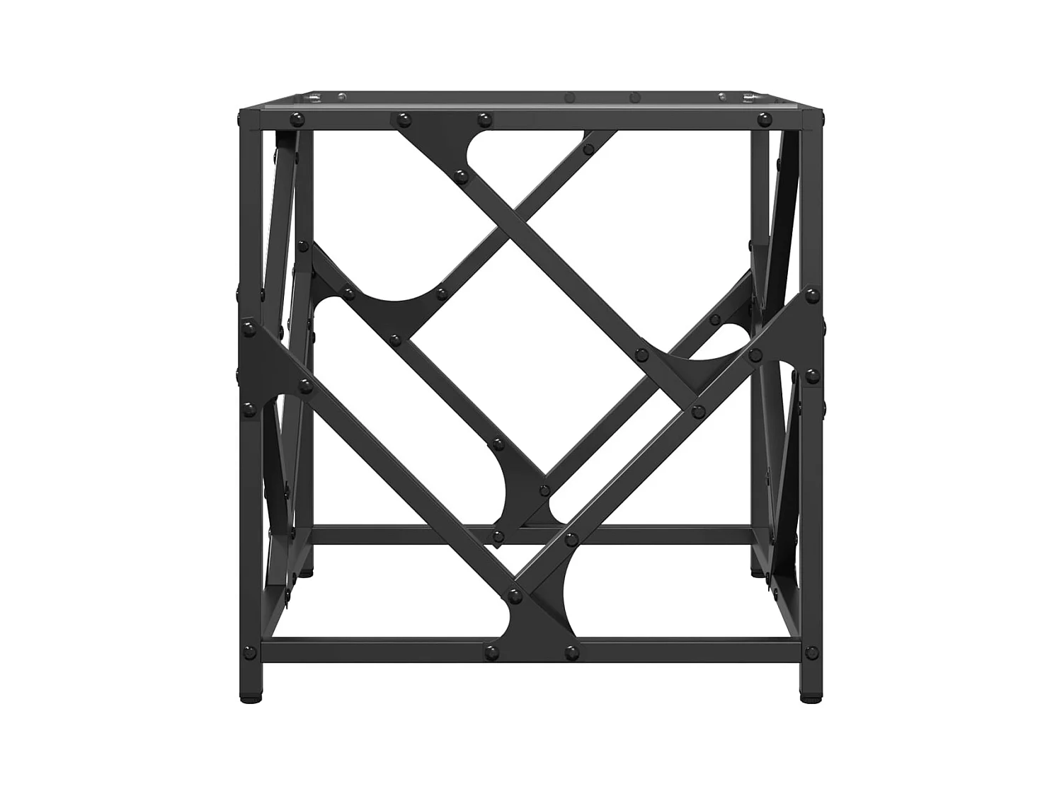 Table basse avec dessus en verre transparent 40x40x41 cm acier FR423989