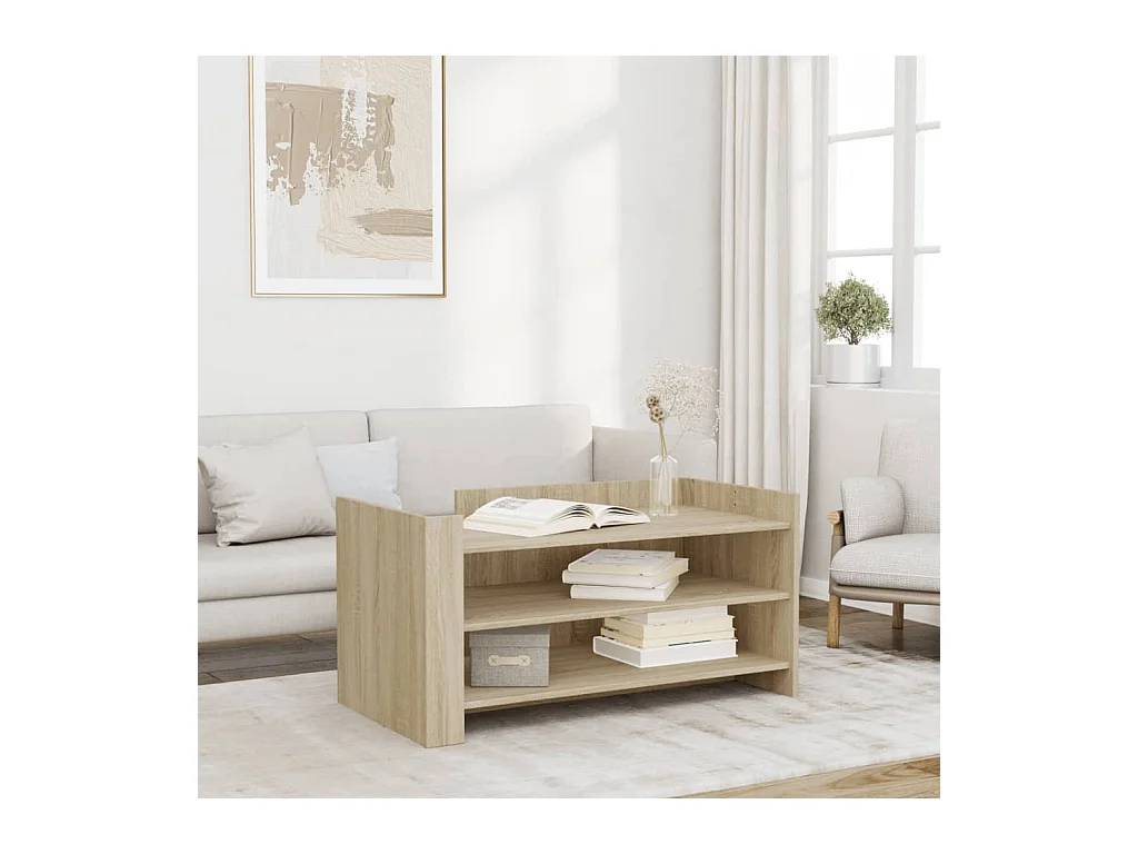 Mesa de centro madera de ingeniería roble Sonoma 100x50x50 cm ES702955