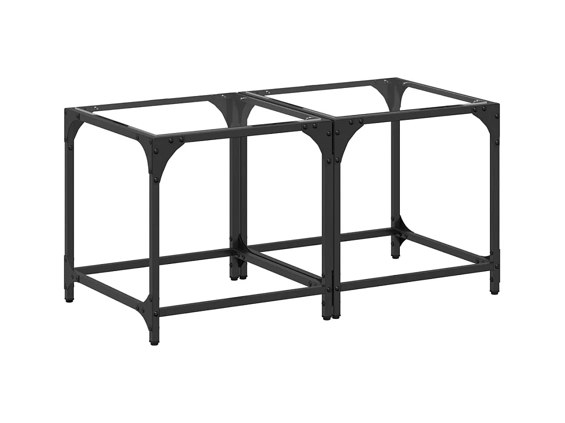 Tables basses avec dessus en verre transparent 2 pcs acier FR485739