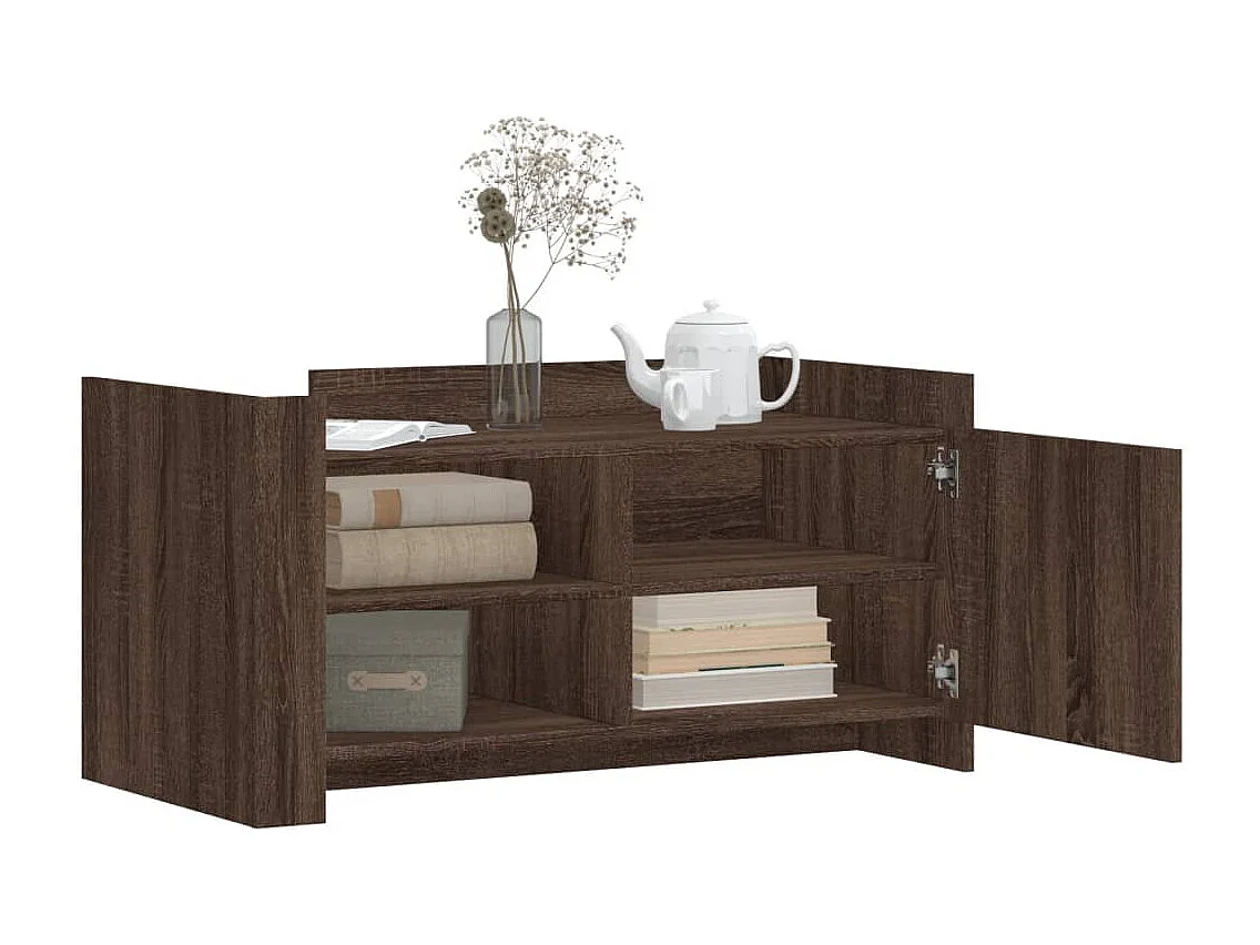 Mesa de centro madera de ingeniería marrón roble 100x50x50 cm ES126991