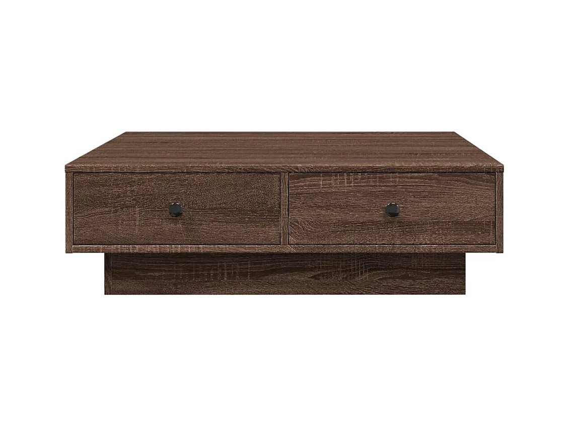 Table basse Chêne marron 90x90x28 cm Bois d'ingénierie FR860294