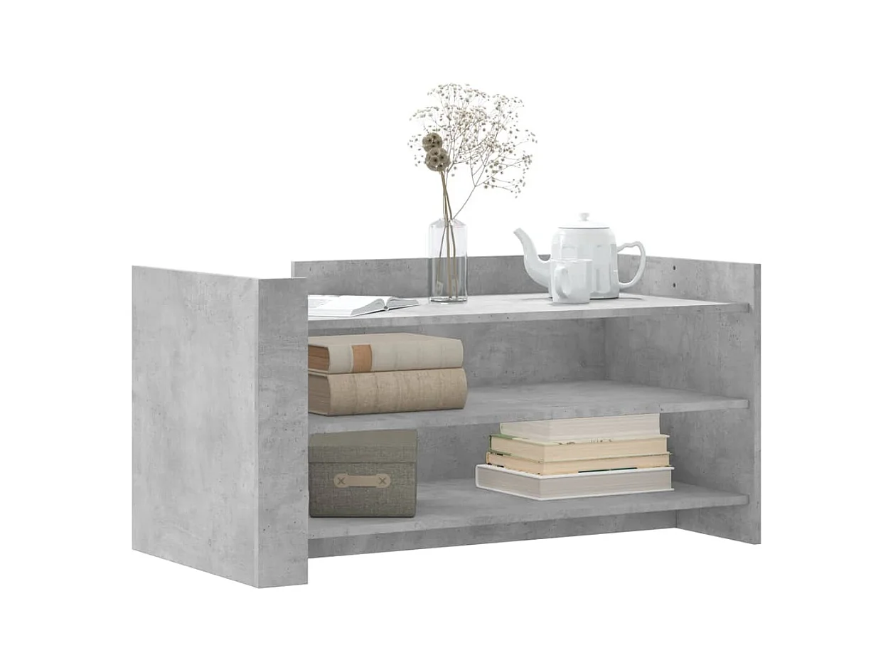 Table basse gris béton 100x50x50 cm bois d'ingénierie FR386130