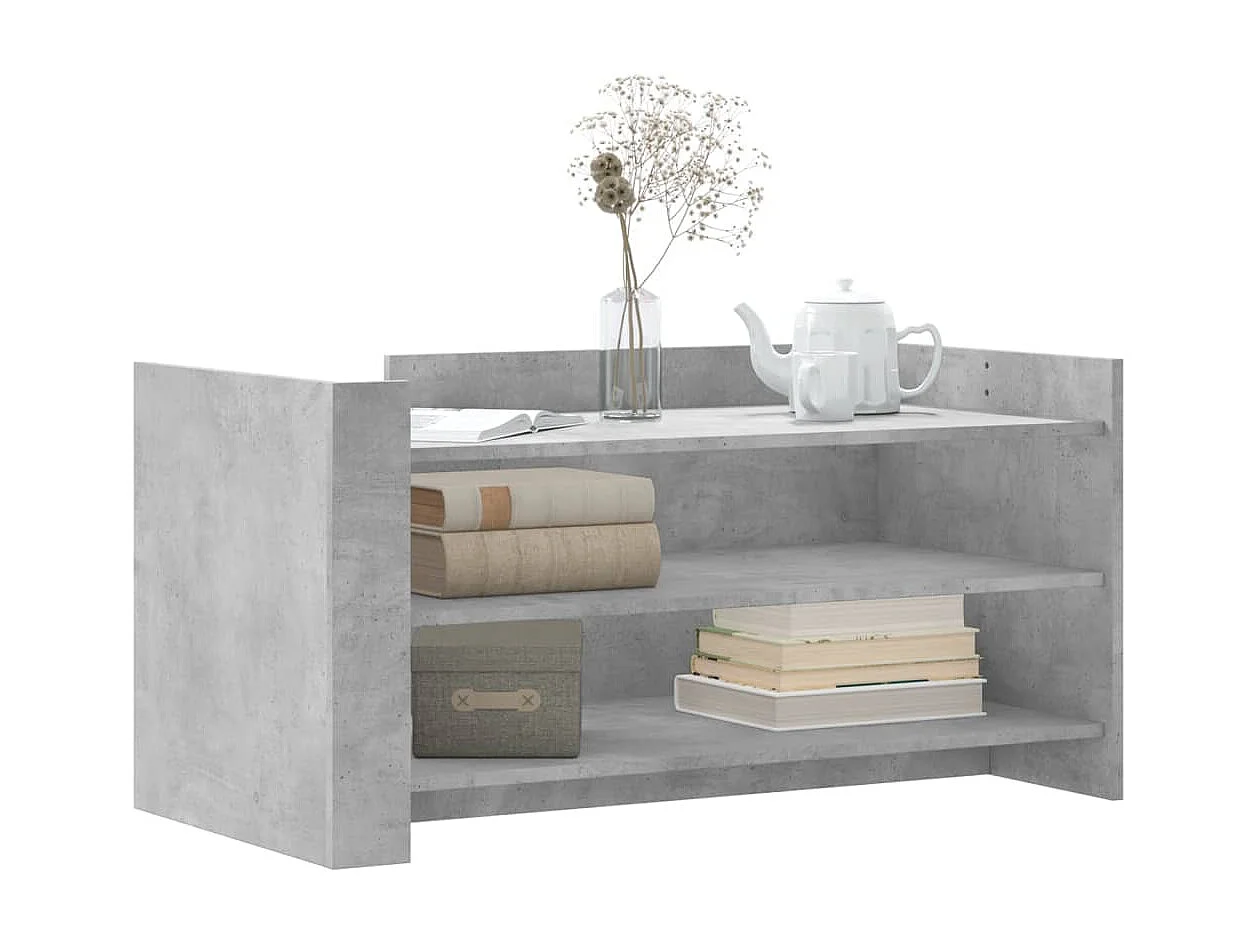 Mesa de centro madera de ingeniería gris hormigón 100x50x50 cm ES248754