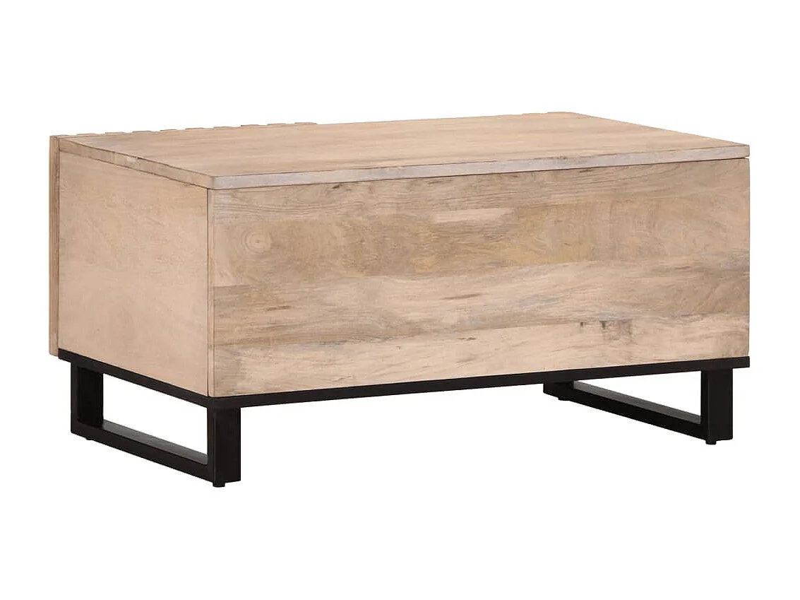 Mesa de centro de madera maciza de mango blanca 80x51x40 cm ES655978