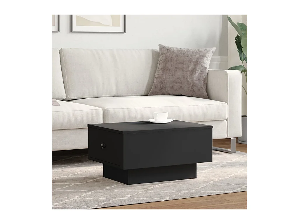 Table basse noir 60x45x31 cm bois d'ingénierie FR384074