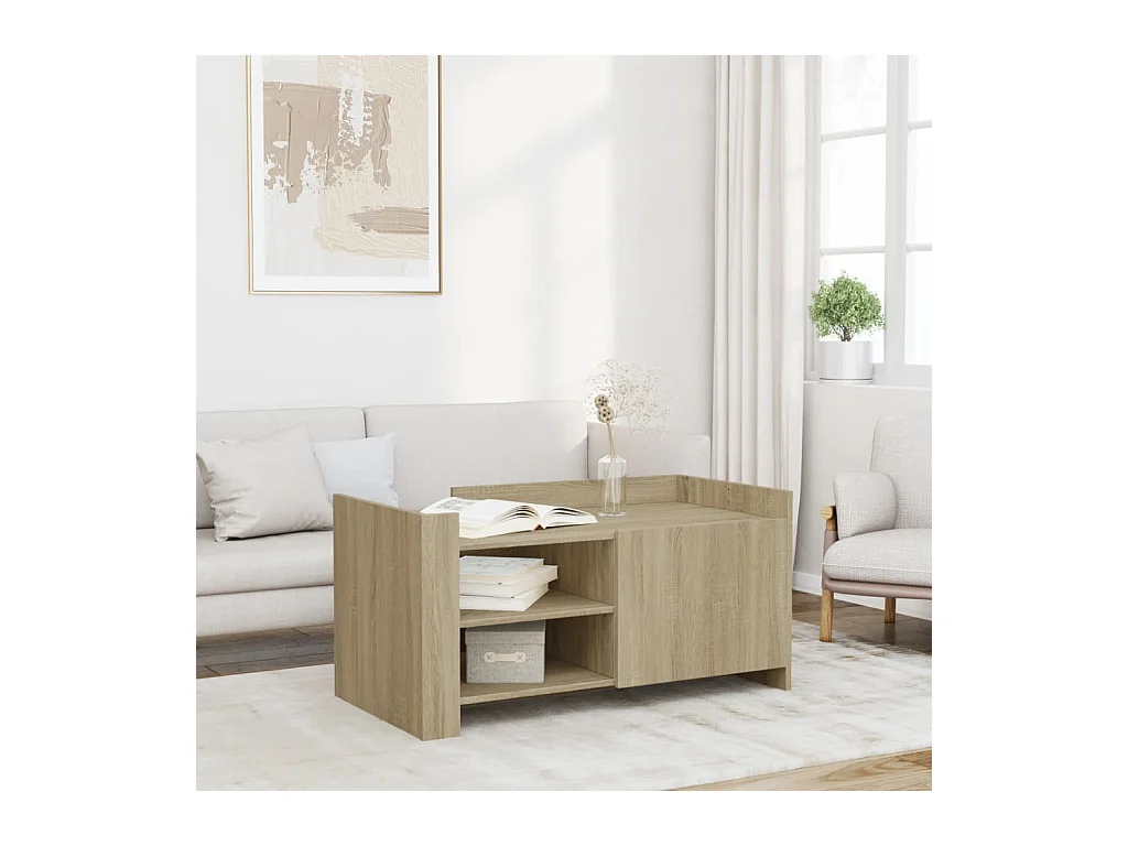 Mesa de centro madera de ingeniería roble Sonoma 100x50x50 cm ES325203