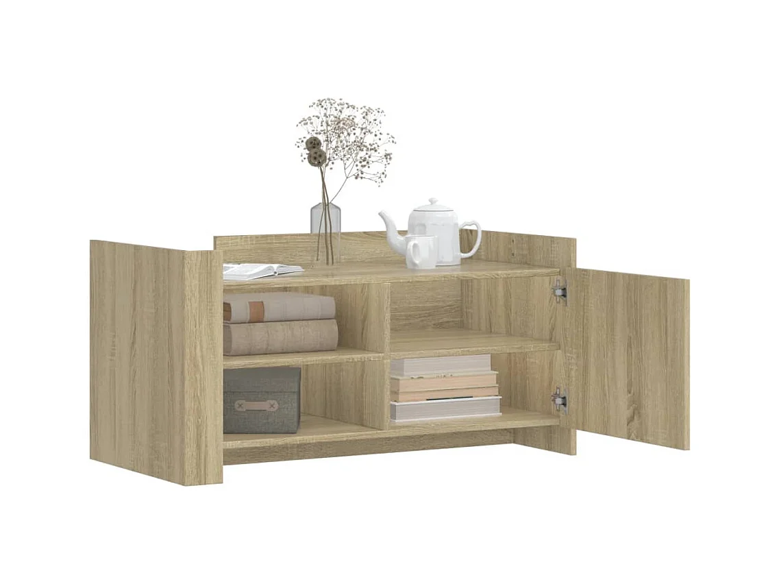 Mesa de centro madera de ingeniería roble Sonoma 100x50x50 cm ES325203