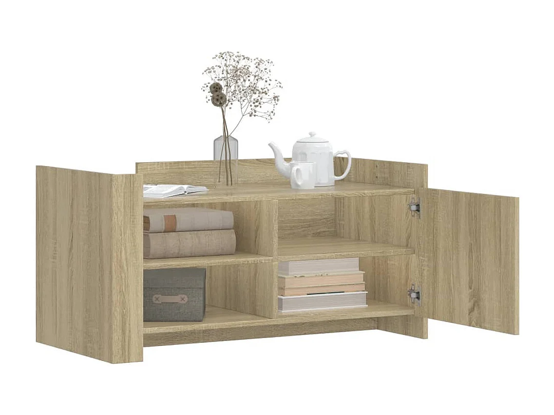 Mesa de centro madera de ingeniería roble Sonoma 100x50x50 cm ES325203