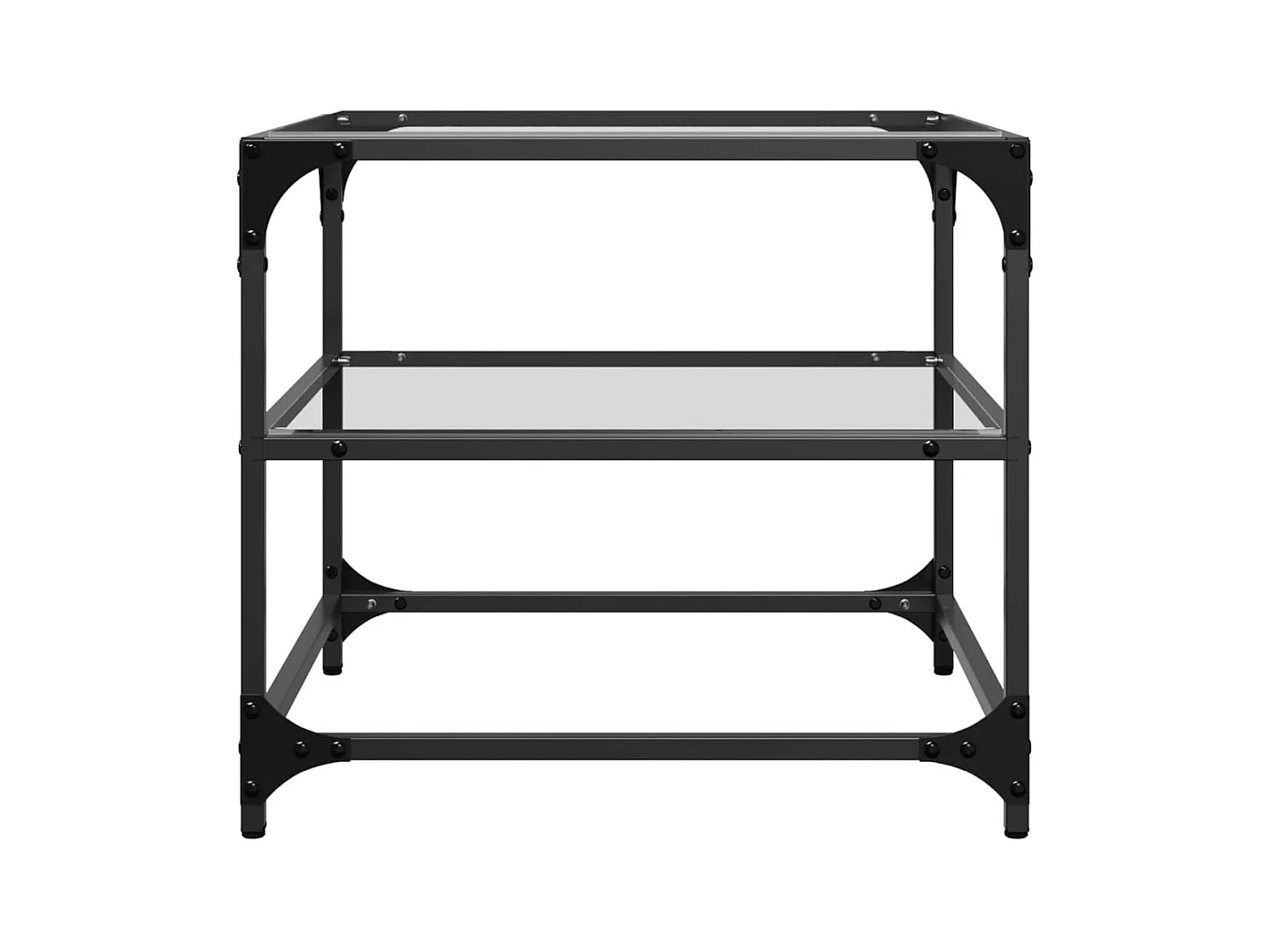 Table basse avec dessus en verre transparent 50x50x45 cm acier FR533147