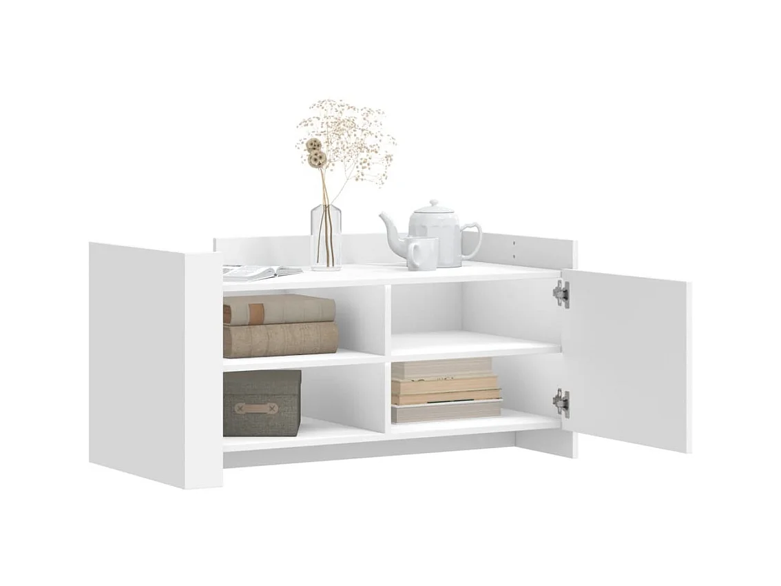 Table basse blanc 100x50x50 cm bois d'ingénierie FR796943