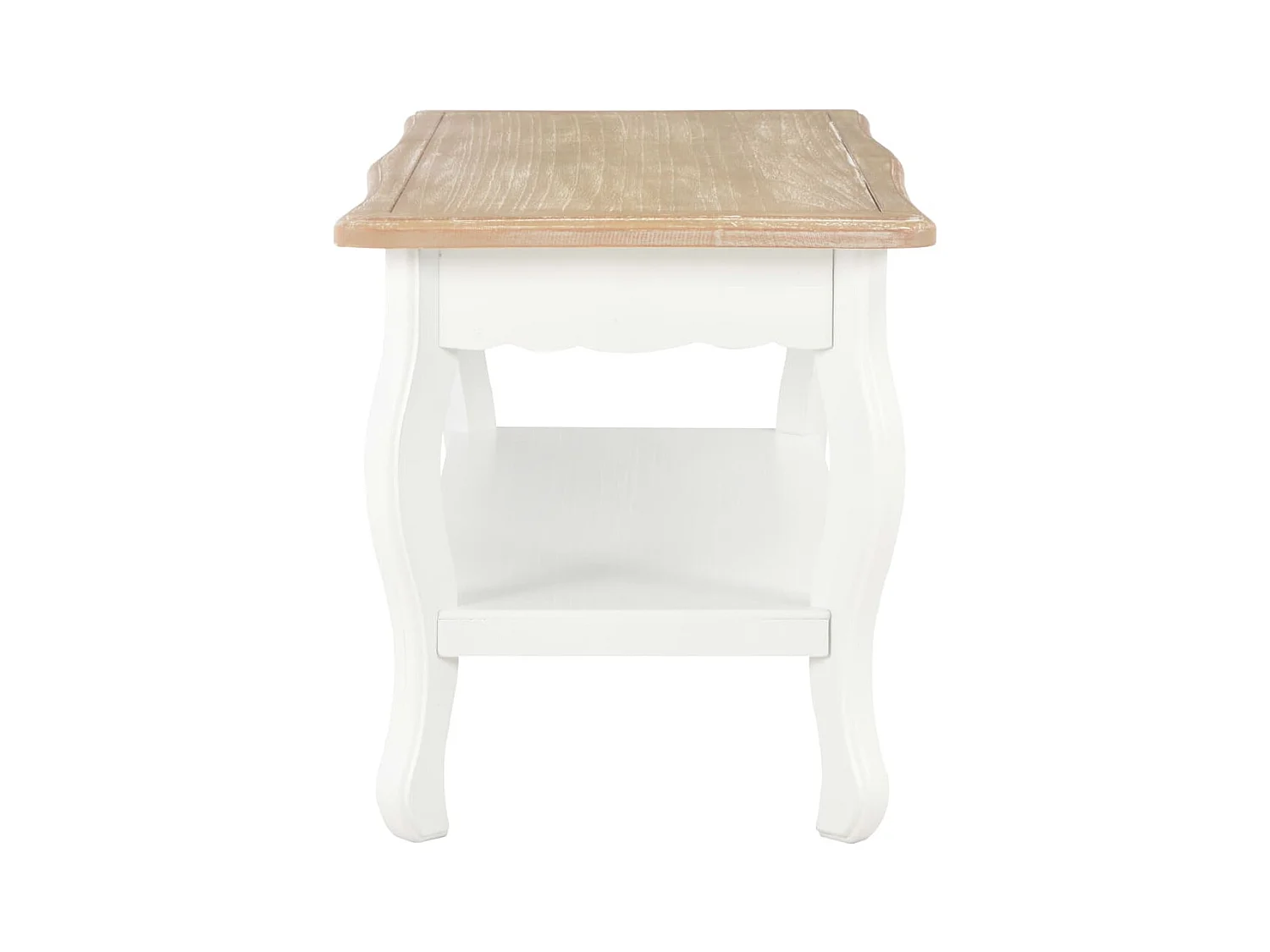 Mesa de centro madera maciza pino blanco marrón 87,5x42x44 cm ES218128