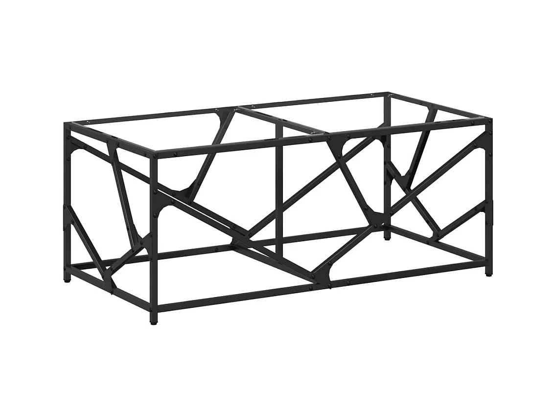 Table basse avec dessus en verre transparent 98,5x50x41cm acier FR653879