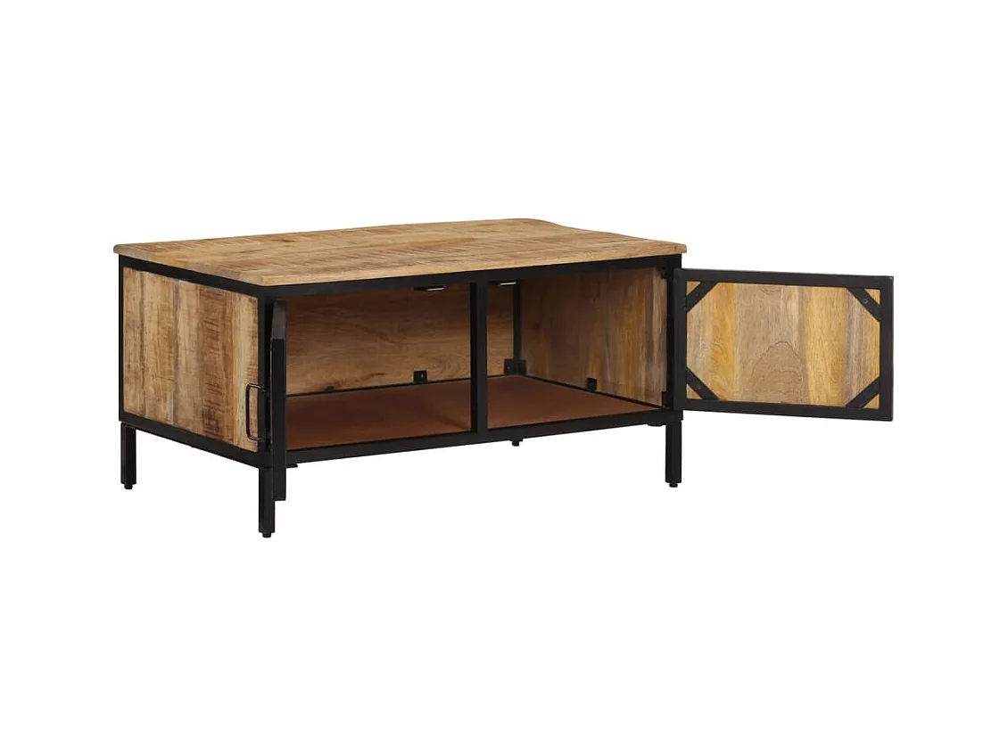 Table basse 80x50x40 cm bois de manguier massif brut FR478462