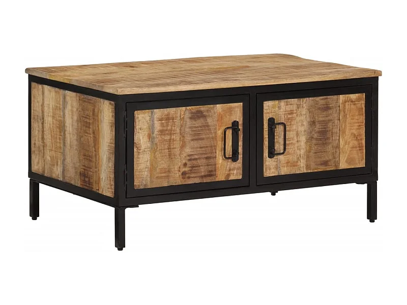 Mesa de centro de madera maciza de mango rugosa 80x50x40 cm ES921015