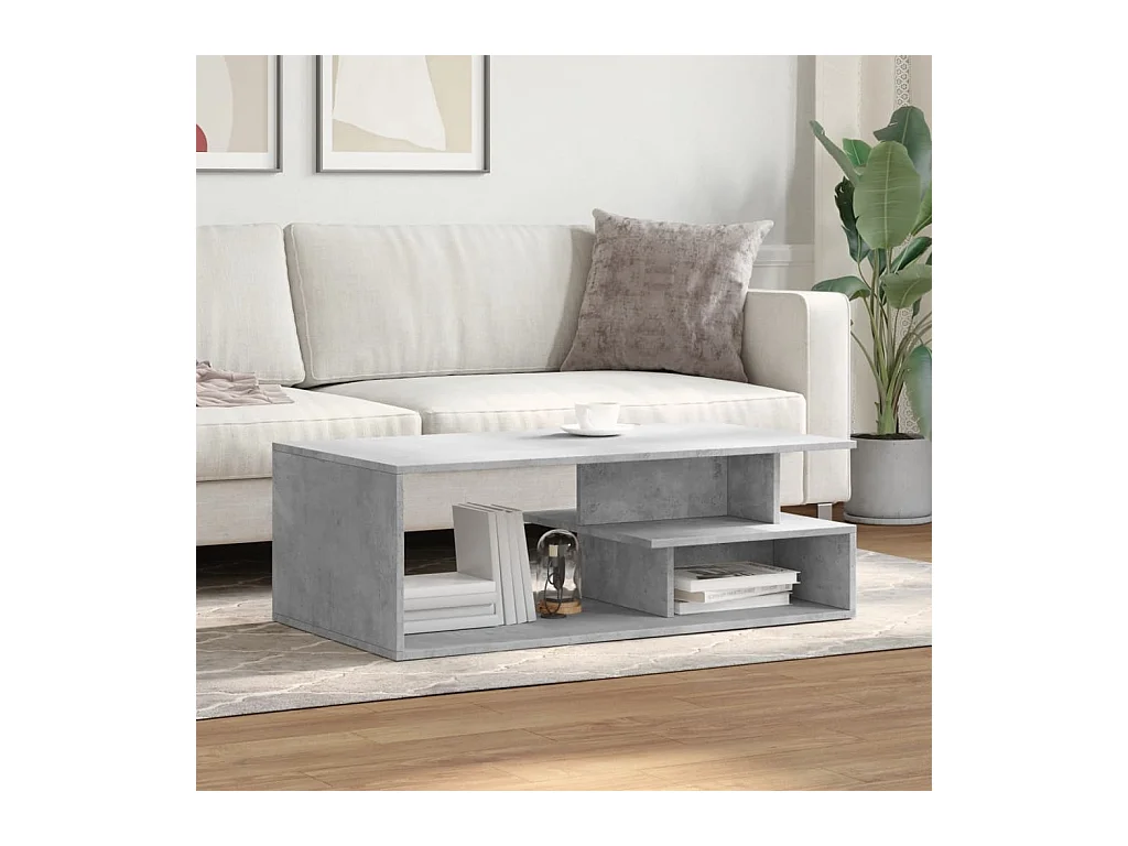 Table basse gris béton 102x55x35 cm bois d'ingénierie FR464303