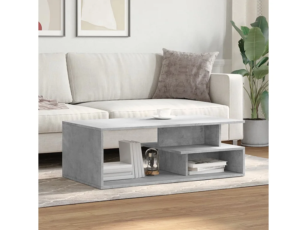 Mesa de centro madera de ingeniería gris hormigón 102x55x35 cm ES831425