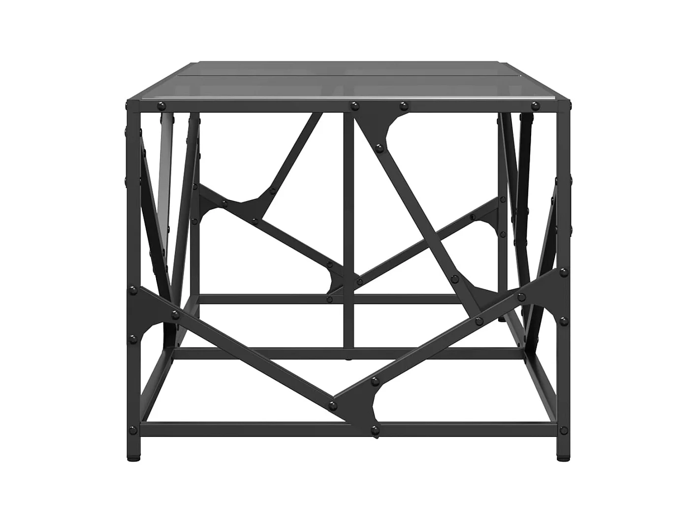 Table basse avec dessus en verre noir 98,5x50x41 cm acier FR570869