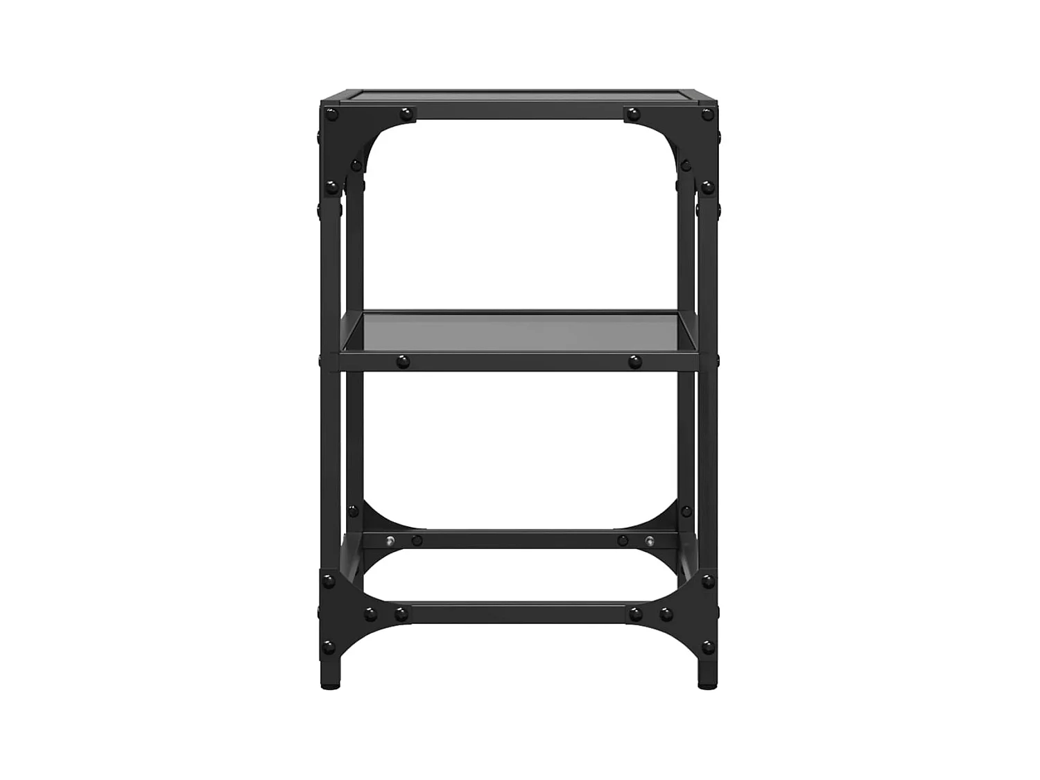 Tables basses avec dessus en verre noir 2 pcs 30x30x45 cm acier FR706130
