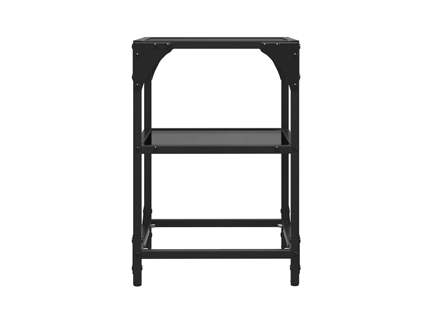 Tables basses avec dessus en verre noir 2 pcs 30x30x45 cm acier FR706130