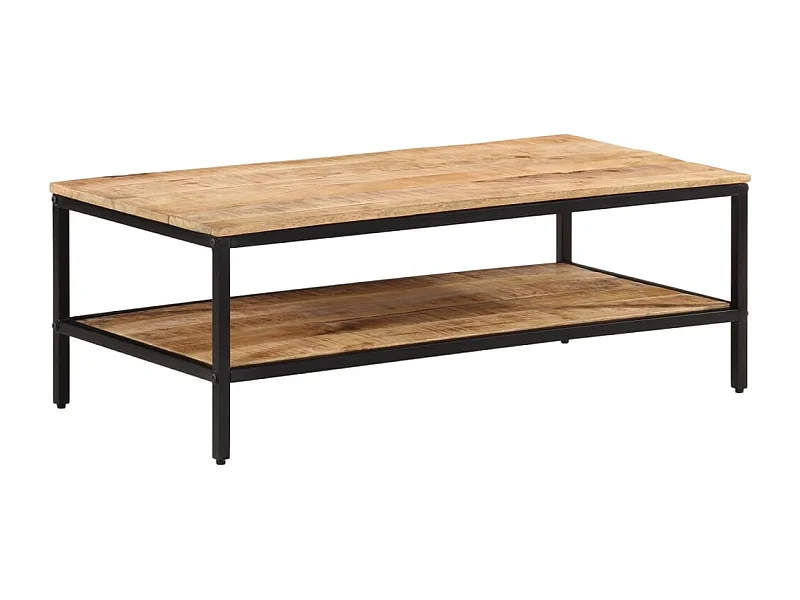 Mesa de centro de madera maciza de mango rugosa 100x50x35 cm ES393080