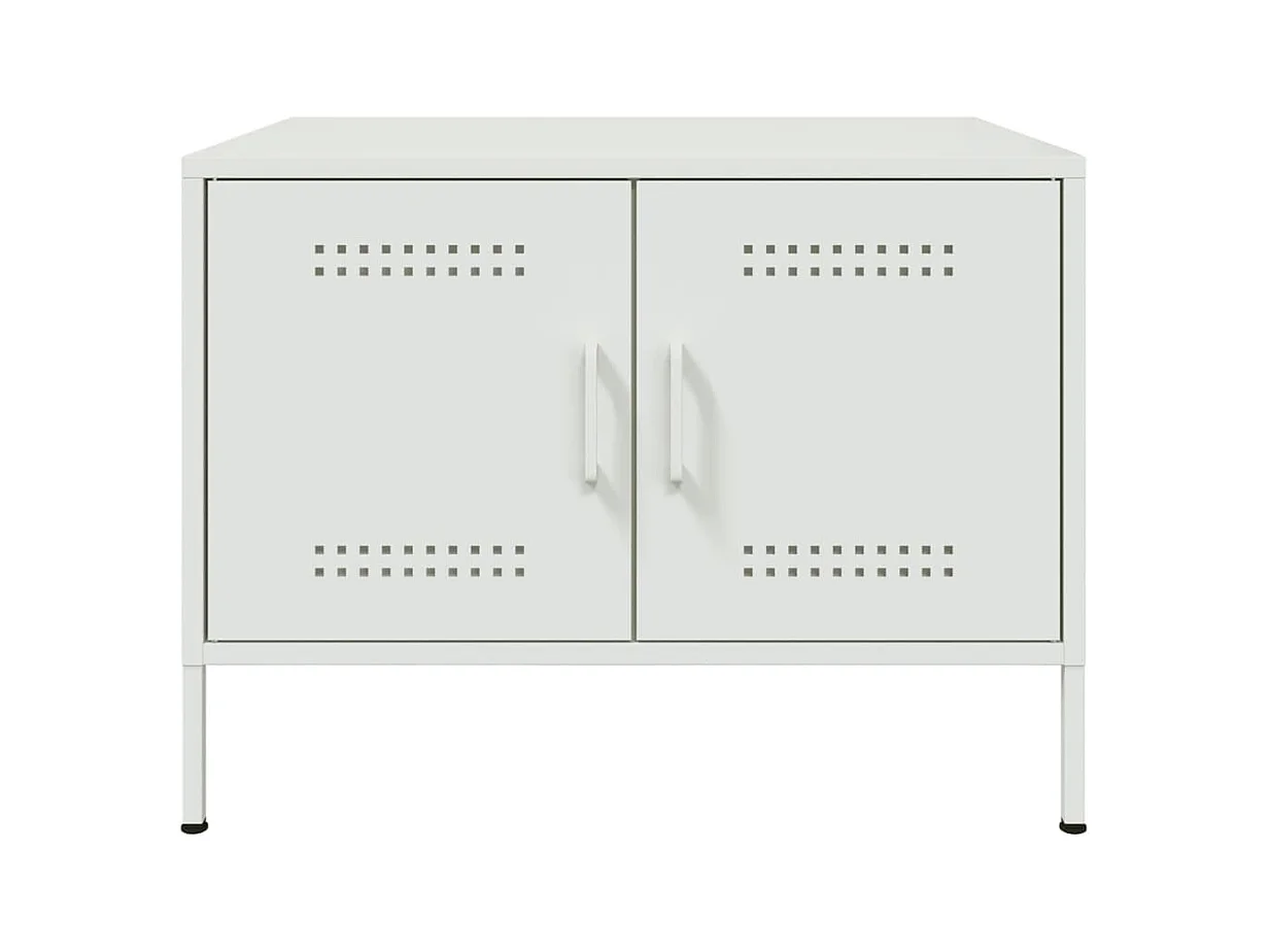 Table basse blanc 68x50x50,5 cm acier laminé à froid FR279270