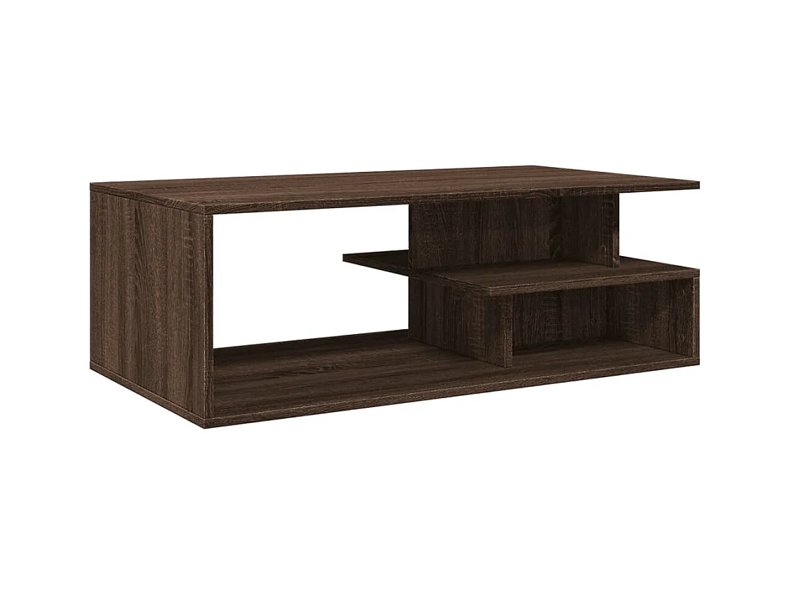 Table basse chêne marron 102x55x35 cm bois d'ingénierie FR888179