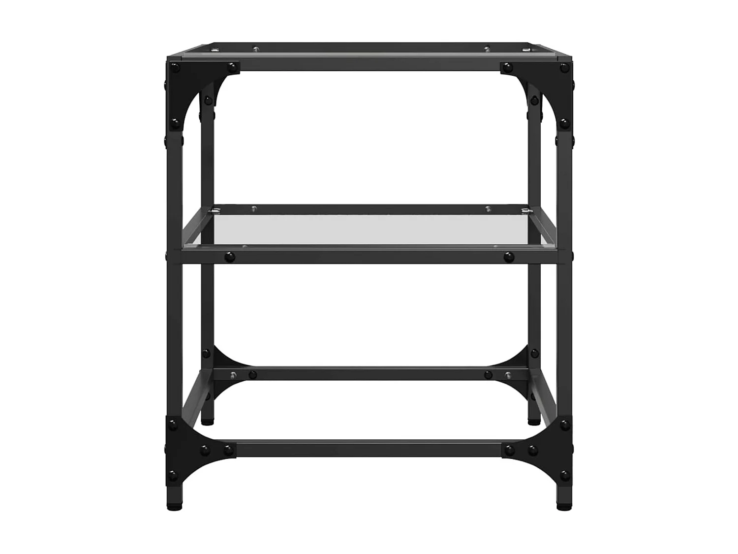 Tables basses avec dessus en verre transparent 2 pcs acier FR264797