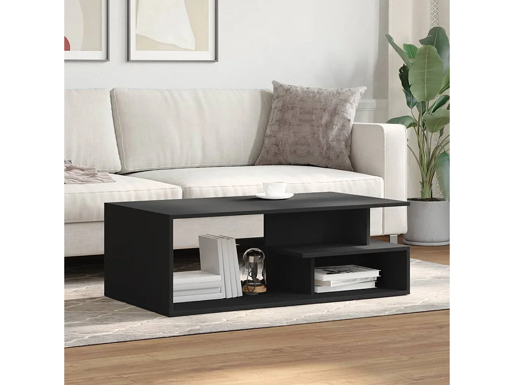 Table basse noir 102x55x35 cm bois d'ingénierie FR300931