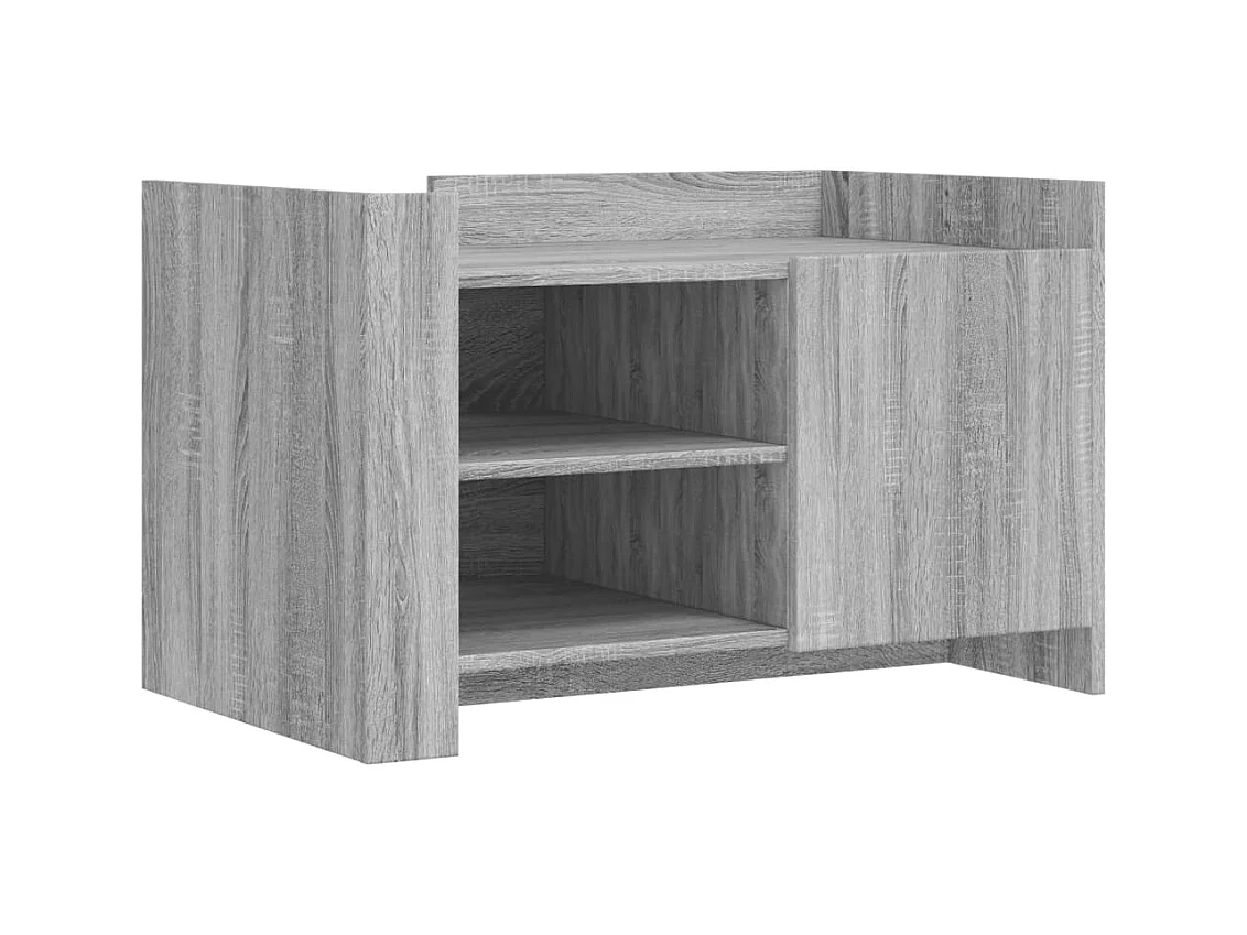 Mesa de centro de madera de ingeniería gris Sonoma 80x50x50 cm ES273283