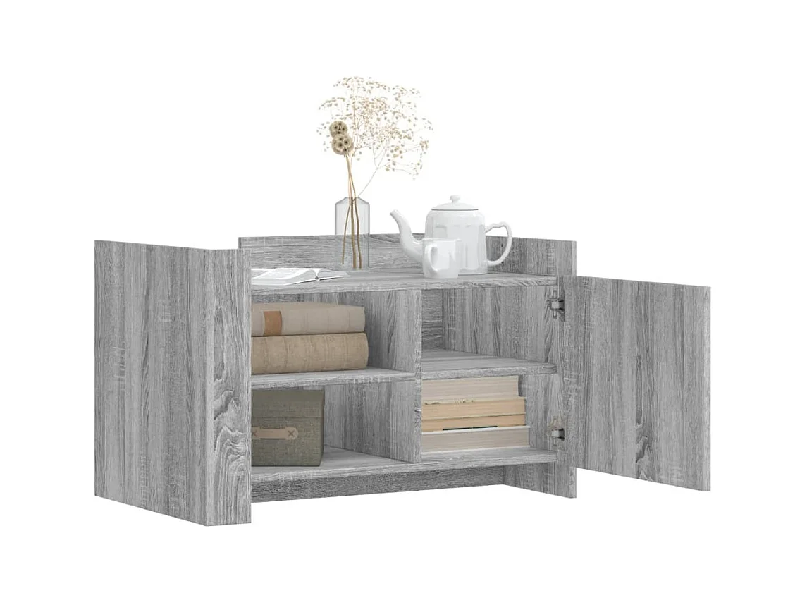 Mesa de centro de madera de ingeniería gris Sonoma 80x50x50 cm ES273283