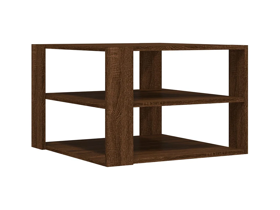Table basse chêne marron 59,5x59,5x40 cm bois d'ingénierie FR835003