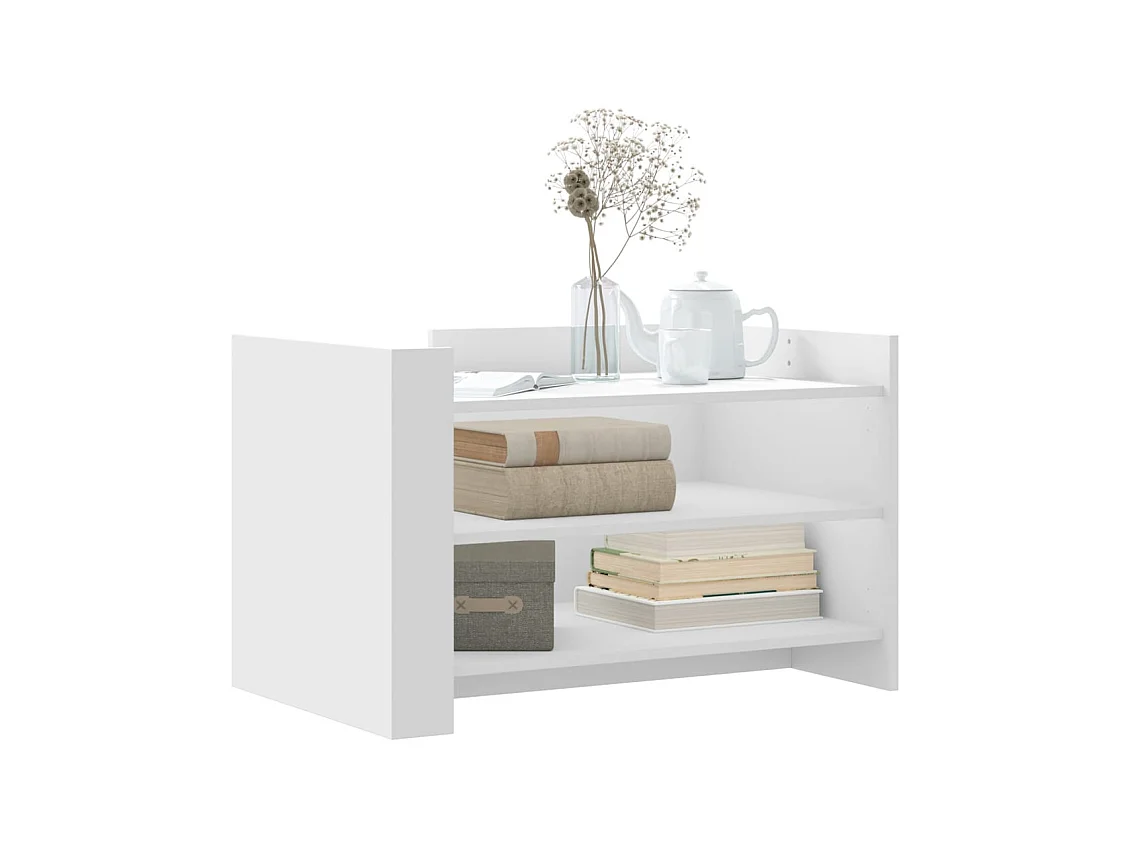 Table basse blanc 80x50x50 cm bois d'ingénierie FR631832